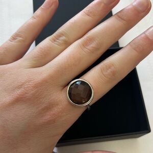 Sterling silver ring with brown stone